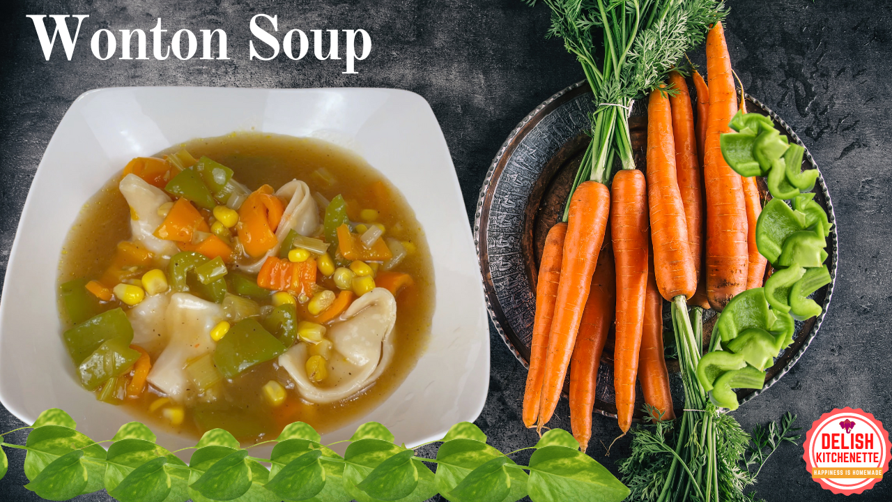 Vegetable Wonton Clear Soup Recipe | Veg wontons | Easy homemade wonton soup